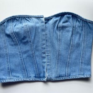 PrettyLittleThing Light Blue Denim Corset
